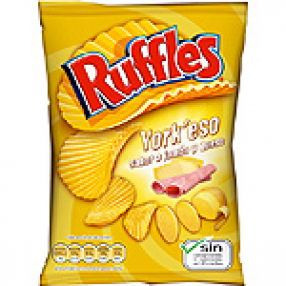 RUFFLES York´eso patatas fritas sabor jamon y queso bolsa 133 grs